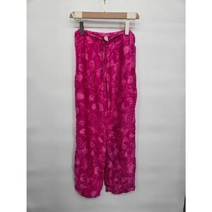 August Moon 100% Silk Pants Size Small Floral Pink Lounge